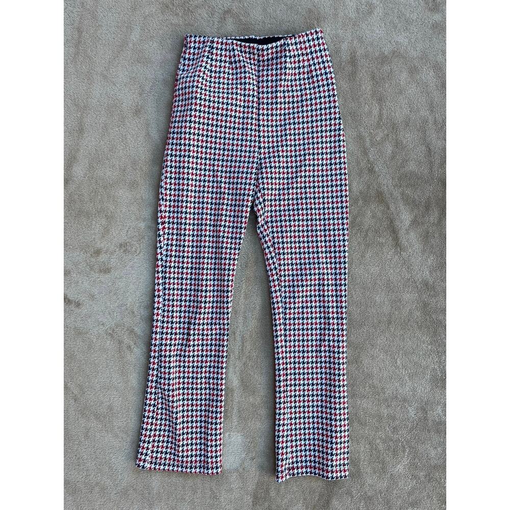 Free People Rudy Flared Houndstooth Stretch Trouser Pants Women’s Size 0 - Picture 1 of 8